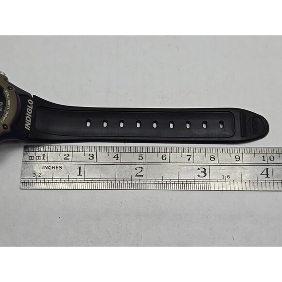 Vintage Timex Atlantis 100 Indiglo Digital Watch Purple Green 100M New Battery - Picture 8 of 11